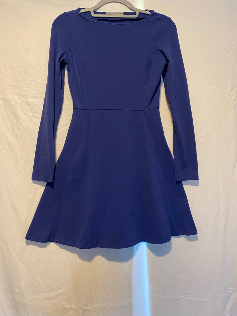 Athleta Royal Blue Long-Sleeve Fit-and-Flare Dress
